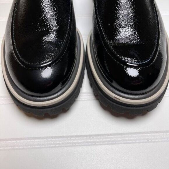 Paul Green Naomi Platform Loafer Black Crinkled Patent Leather NWOB Women’s 10 - Picture 4 of 14